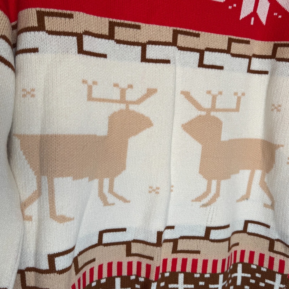 NEW Christmas Holiday Red Turtleneck Sweater Womens Small Elk Snow Lot of 2 FLAW - Picture 14 of 16